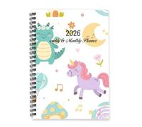 Mushroom Houses and Smiling Moon Journal 2026 A5 To Do List Notebook Planners 2026 Mums Diary Diary Journal for Exercise Week To View Monthly Year Planner with Dotted Line Note Page Slim