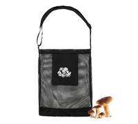 Mushroom Hunting Bag, Mushroom Collection Bag, Adjustable Shoulder Strap, Harvest Bag Mesh, Reusable Mesh Mushroom Bag, Fruit Picker Bag, Breathable Mesh Bag for Hiking, Outdoor, Adventure, black