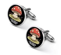 Mushroom I Will Feast On Your Corpse Shirt Cufflinks for Men Cuff Links Tie Father Husband Wedding Business 1.7cm