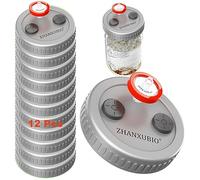 Mushroom Jar Liquid Culture Lid Wide Mouth Rejular Mouth Food Grade Plastic Grain Spawn Cultivation Mason Jar Lid with PTFE Membrane & Self Healing Injection Ports For Mushroom By ZHANXUBIO