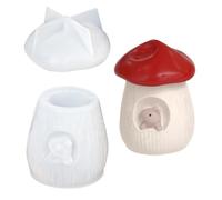 Mushroom Jar Mould | Container Shape | With Lid Squirrel Design Silicone Moulds For Jar Pudding Set | For DIY Crafts Candy And Containers