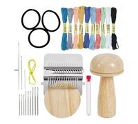 Mushroom Knit Patch Kit, Mini Portable Multifunctional Quick Patch Maker, Patchs Work Weaving Looms Tool, Portable Sewing Supplies for Beginners, DIY Artful Patterns, Repair Fabrics