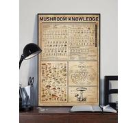 Mushroom Knowledge Kind Of Mushrooms Habitat Camping Retro Metal Tin Signs Vintage Aluminum Sign For Home Coffee Bar Wall Decor 12x16 Inch Metal Sign