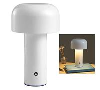 Mushroom Lamp, Retro Lamp 3 Colors LED Light Beads Stepless Ambient Lamp for Bedroom, Cute Bedside Lamp (White)