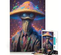 Mushroom Man in A Suit 1000 Piece Jigsaws for Adults Puzzle Focus Brain Toy Quiet Fun Tight Edge Santa Wish Item (38x26cm)