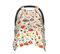 Mushroom Maple Leaf Print Baby Car Seat Covers, Breathable Nursing Cover Breastfeeding Cover, Stroller Covers, Multi-use Infant Carseat Canopy, Baby Boys Girls Newborn Essentials