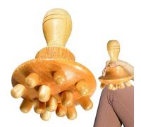 Mushroom Massager - Wood 14.5x9.5x9.7 cm | Beech Mushroom Massage Cup With Wooden Handle | Manual Wood Massage Tool For Body Shaping, Relaxation, Muscle Relief And Home Spa Use