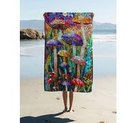 Mushroom Microfiber Beach Towel for Adult 180x90cm, Lightweight Microfibre Towel Colorful Pattern With Bag, Sand Free Absorbent Quick Dry for Pool Yoga Gym Camping Beach Accessories Vacation 8AD-EU