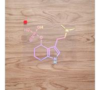 Mushroom Molecule Psilocybin Formula Sticker Decal Vinyl - Holographic Iridescent 15.2cm - No Background Die Cut for Car Boat Laptop