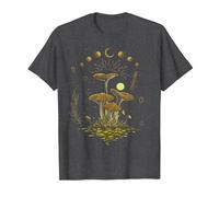 Mushroom Moon Phases Cottagecore Goblincore T-Shirt, Men, Dark Heather Grey, 6X-Large