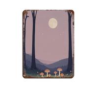 Mushroom Moon PosterMushroom Moon Poster Tin Sign Vintage Metal Pub Club Cafe Bar Home Wall Art Decoration Poster Retro 12x16inch(30x40cm)