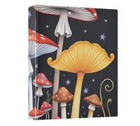 Mushroom Moon Star 3 Ring Binder 1.5 Inch Round Ring Binder View Binder Holds 200 Documents for Home School Office Use