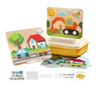 Mushroom Nail Puzzle DIY Creative Brain Teaser Building Toy | Children Board Game Puzzle Pegs for School Classroom Kindergarten Preschool Daycare Playroom Camp Library