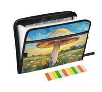 Mushroom on Wild Accordion File Organizer 13 Pockets Expandable File Folder with Labels Bill Receipt Document Holder