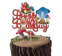 Mushroom Party Decorations Mushroom Cake Topper Wonderland Party Decors for Baby Shower Birthday Christmas Home Decor