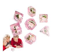 Mushroom Party Dice - Role Playing Game Dice | Polyhedral Set for Table Games, Resin Set of 7, Small Role Playing Game