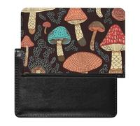 Mushroom Passport Holder Unisex-adult Waterproof Travel Passport Cover Wallet Card Case Documents Organizer Protector Holder