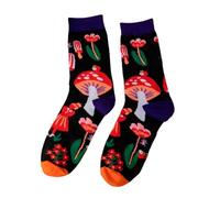 Mushroom Pattern Socks Funky Reach Pair Crew Socks Animation Shrooms Child Teen Woman Cartoon Cool Unusual Hippy Funky Gift for Her Him Teen Boyfriend Girlfriend Print Festival Mid-Calf Pink