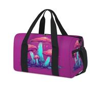 Mushroom Plants Colorful Design Sport Duffel Bags for Kids Girls Boys Women Men Overnight Weekender Travel Bag Tote Carry Gym Casual Duffel Bags