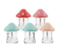 Mushroom Plastic Refillable Containers with Wand 5pcs Lip Gloss Tubes