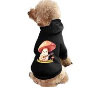 Mushroom Playing Guitar Warm Dog Hooded Sweatshirt with Hat Soft Pet Pullover Clothes for Small Medium Large Pets