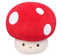 Mushroom Plush Pillow Cute Mushroom Plush Kawaii Pillow Mushroom Stuffed Pillow Gifts for Unisex, Home Decoration Stuffed Mushroom Bedroom Decor, Hugging Pillow 11.8 inch, Red