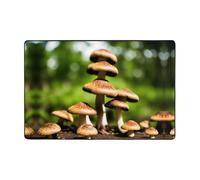 Mushroom -Print Flannel Area Rugs 36x24 Inch & 72x48 Inch with Memory Foam for Living Room Office Bedroom Non Slip Base.