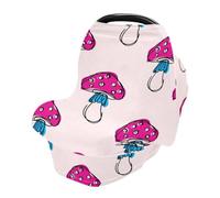 Mushroom Print Nursing Cover Breastfeeding Scarf, Car Seat Covers for Babies Infant Stretchy Soft Breathable Multi-Use Cover Ups, Gift for Boys Girls