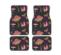 Mushroom Print Vehicle Accessories Foot Mat Set 4 Pieces Floor Mats Protection Vans Sedans Trucks