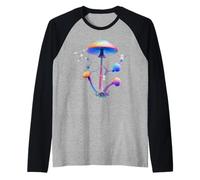 Mushroom Psilocybin Magic Shrooms Chemistry Molecule Raglan Baseball Tee