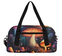 Mushroom Pumpkin Kids Duffle Bag Boys Girls Small Sport Dance Gym Bag for Overnight Travel Weekender Carry On, Psychedelic Magic Mushroom, 18.5"L x 9.4"W x 7.8"H