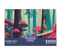Mushroom Puzzles 1000 Piece Challenge Toy Adults And Children Fantastical Family Fun Puzzle Educational Game Stress Relief Home Decoration Gift 38x26cm 1000pcs