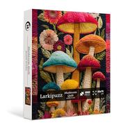 Mushroom Puzzles for Adults 1000 Pieces, Larkipuzz Colorful Plant Floral Jigsaw Puzzle Patchwork Art, Impossible Challenging Spring Garden Theme as Home Decor