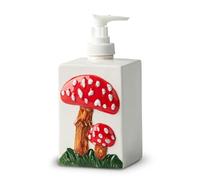 Mushroom Relief Ceramic Soap Dispenser - White with Pump, Bathroom Decoration