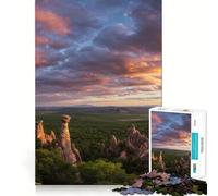Mushroom Rock Formations at Sunset 1000 Piece Jigsaw Puzzles for Teenagers Jigsaw Mind Puzzle Tension Relief Art Assembly Premium Gift (38x52cm)