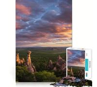 Mushroom Rock Formations at Sunset 1000 Piece Jigsaws for Adults Puzzle Focus Brain Toy Quiet Fun Tight Edge Santa Wish Item (38x26cm)