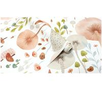 Mushroom Self Adhesive Wallpaper, 45 x 300 cm Forest Mushroom Peel and Stick Wallpaper Hand-painted Watercolour Plants Self Adhesive Furniture Wrap for Living Room,Bathroom,Drawer,Cabinets,Bedroom