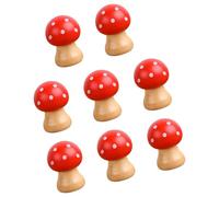 Mushroom Shape Business Card Holder 4.8x2.5cm, 8Pcs Clip, Red | Wooden Note Memo Clip Holder for Offices Desk Organization, Display Business Cards, Photos and Picture, Home