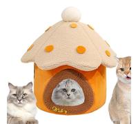 Mushroom Shaped Cat Bed,Pet House | Cat Bed Tent Cave with Removable and Washable Cushion Soft Pet Cave Beds House for Kitten Puppy