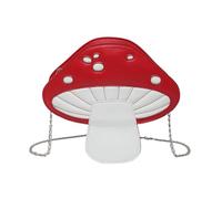 Mushroom Shaped Leather Shoulder Bag for Women Womens Vintage Crossbody Chain Clutch Handbag Handbags Crescent Moon Y2K Punk Purse Half Body Small Large Cross Bags