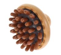 Mushroom Shaped Wooden Handheld Back Massager Brown