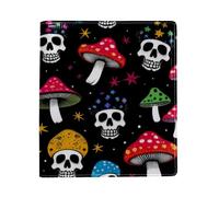 Mushroom Skull Big Replaceable Book Cover, Reusable PU Leather Book Protector, Suitable for 9.8" x 11" Notebooks