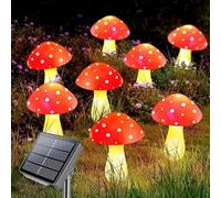 Mushroom Solar Lights Outdoor,8 Modes Waterproof Garden Mushroom Lamp Outdoor Decor Landscape Yard Easter Pathway Decorations (red, 8LED)