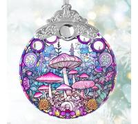 Mushroom Stained Glass Suncatcher, Jocidea Mushroom Ornament, Mushroom Christmas Ornament, Holidays Ornaments, Christmas Tree Ornament, Mushroom Decor, Gifts for Mushroom Lovers