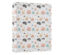 Mushroom Star Pattern 3 Ring Binder 1.5 Inch Round Ring Binder View Binder Holds 200 Documents for Home School Office Use