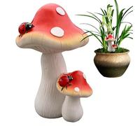 Mushroom Statue for - Lightweight Stylish Garden Decoration Flowerbed Ornament, Compact, Patio, Porch Balcony, Yard Path Lovers | Multipurpose Outdoor Indoor Utility