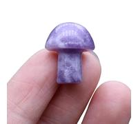 Mushroom Statue Natural Stone Carved Rose Quartz Amethyst Aquarium Home Decor 1Pc