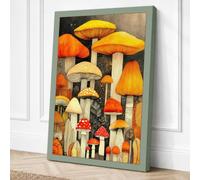 Mushroom Study Botanical Canvas Wall Art Print 18x12 Inch