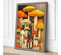 Mushroom Study Botanical Canvas Wall Art Print 18x12 Inch