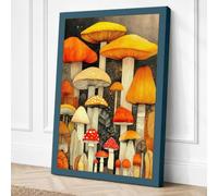 Mushroom Study Botanical Canvas Wall Art Print 30x20 Inch
